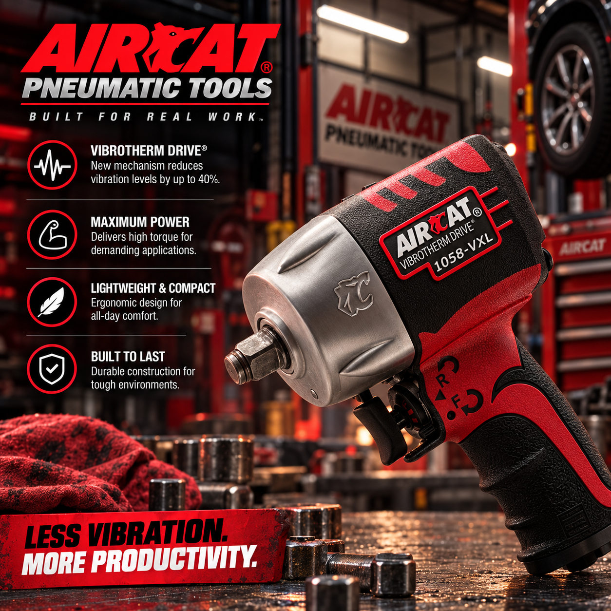 AIRCAT 1058-VXL - ½” compact impact wrench - Image 3