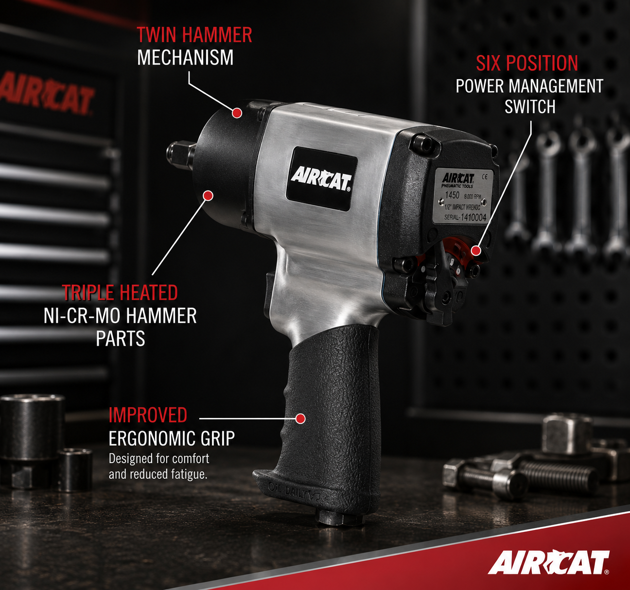 AIRCAT 1450 – ½” heavy duty impact wrench - Image 2