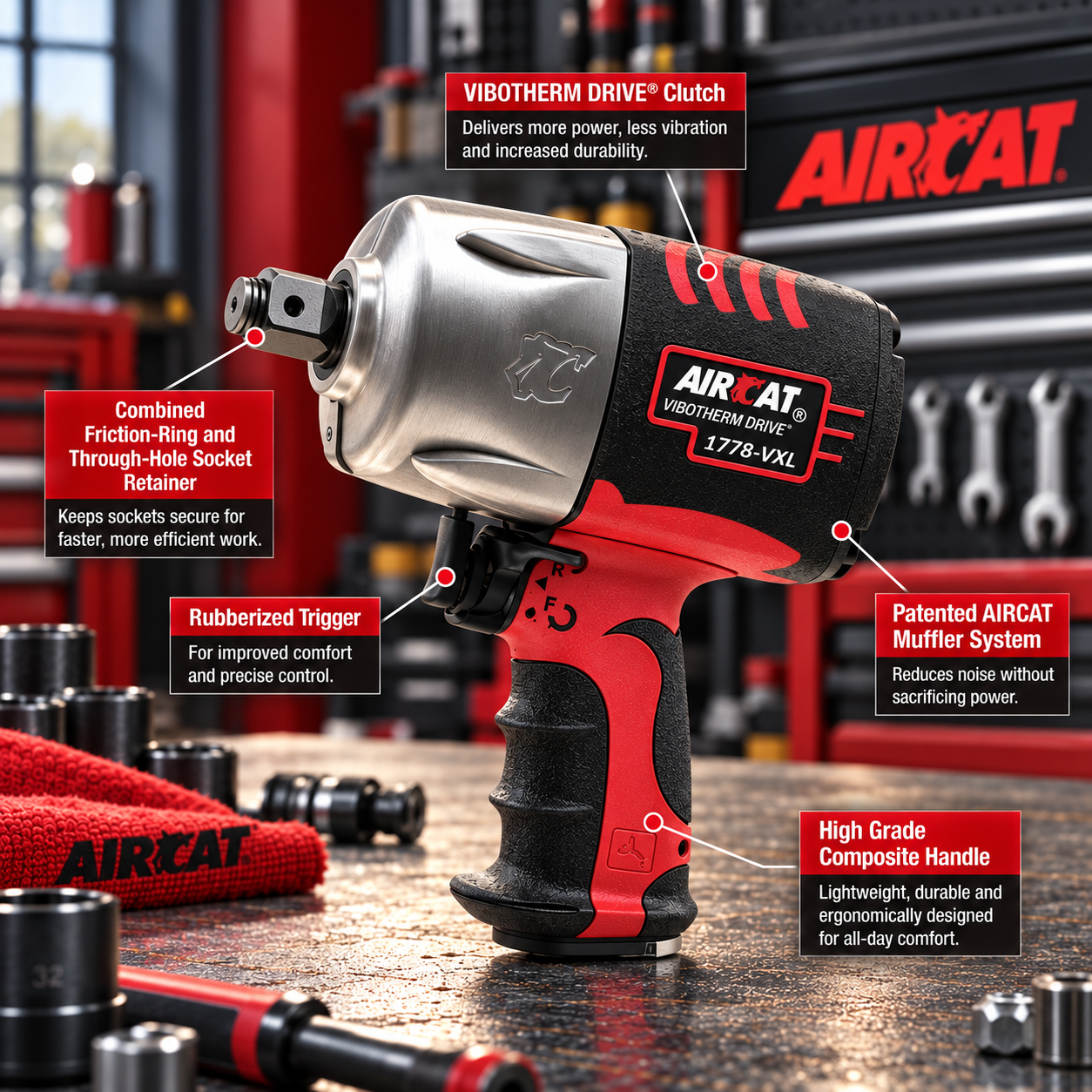 AIRCAT 1778-VXL – ¾” killer torque impact wrench - Image 2