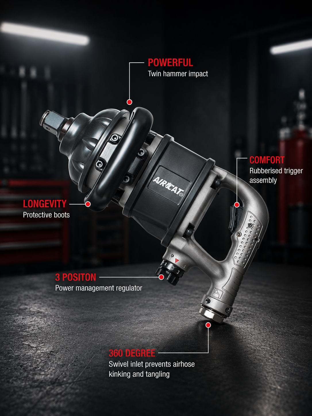 AIRCAT 1900-A – 1 x 8” super duty impact wrench - Image 3