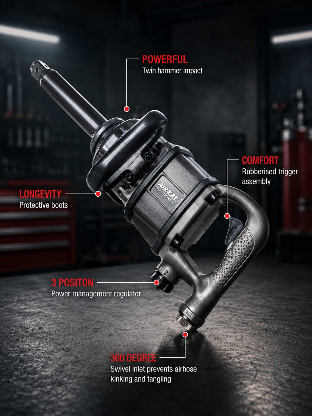 AIRCAT 1900-A – 1 x 8” super duty impact wrench - Image 2