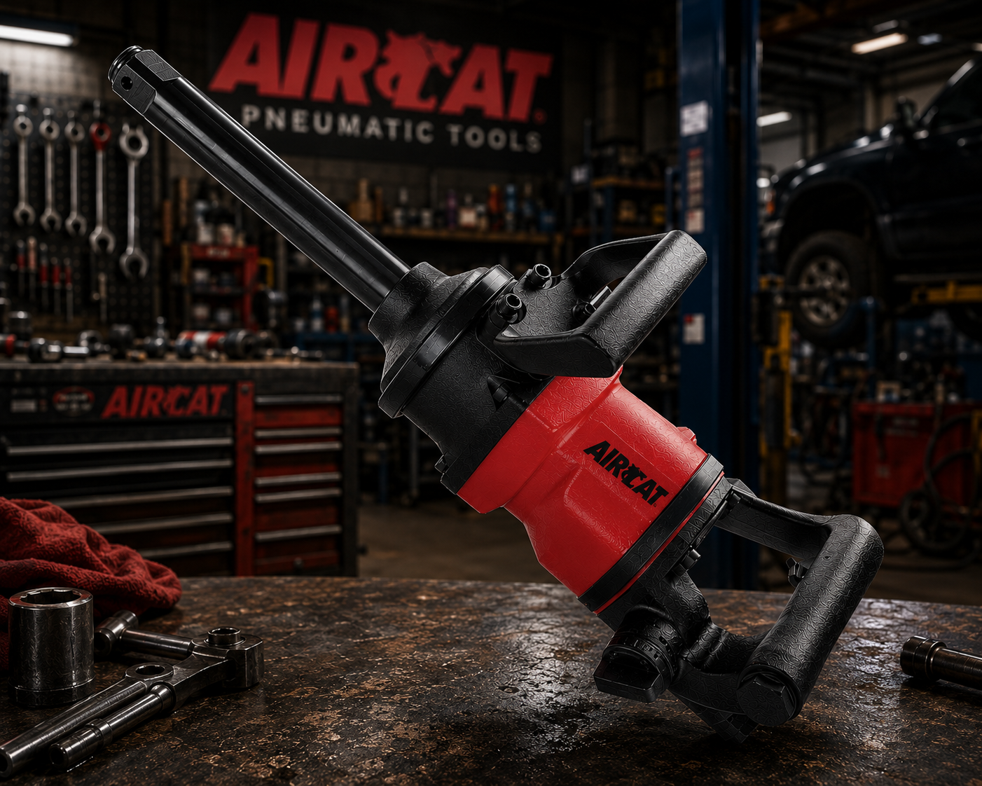 AIRCAT 1997AH – 1” x 8” Angled handle lightweight impact wrench