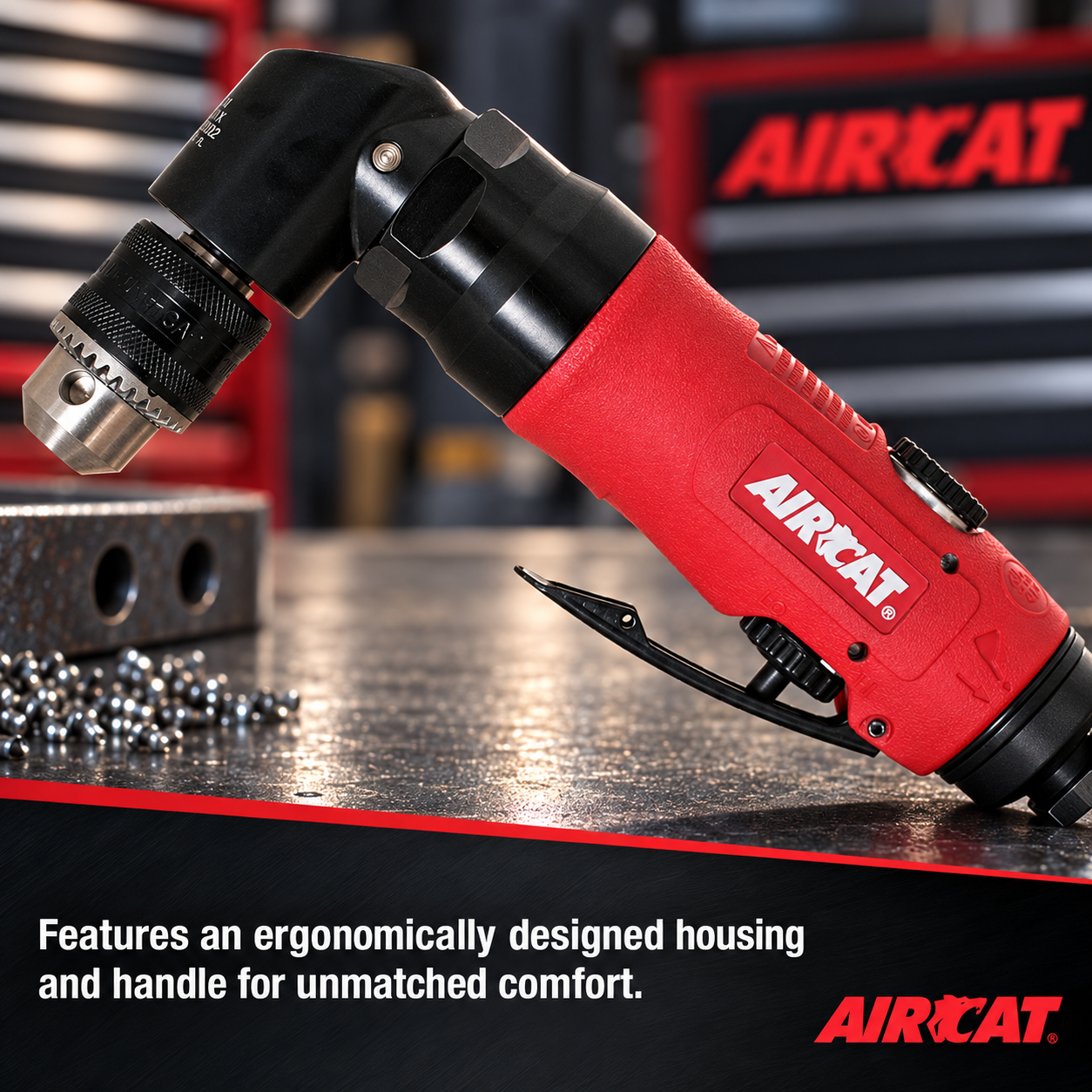 AIRCAT 4337 / 0.75 HP 3/8” Angled drill / Keyed - Image 3