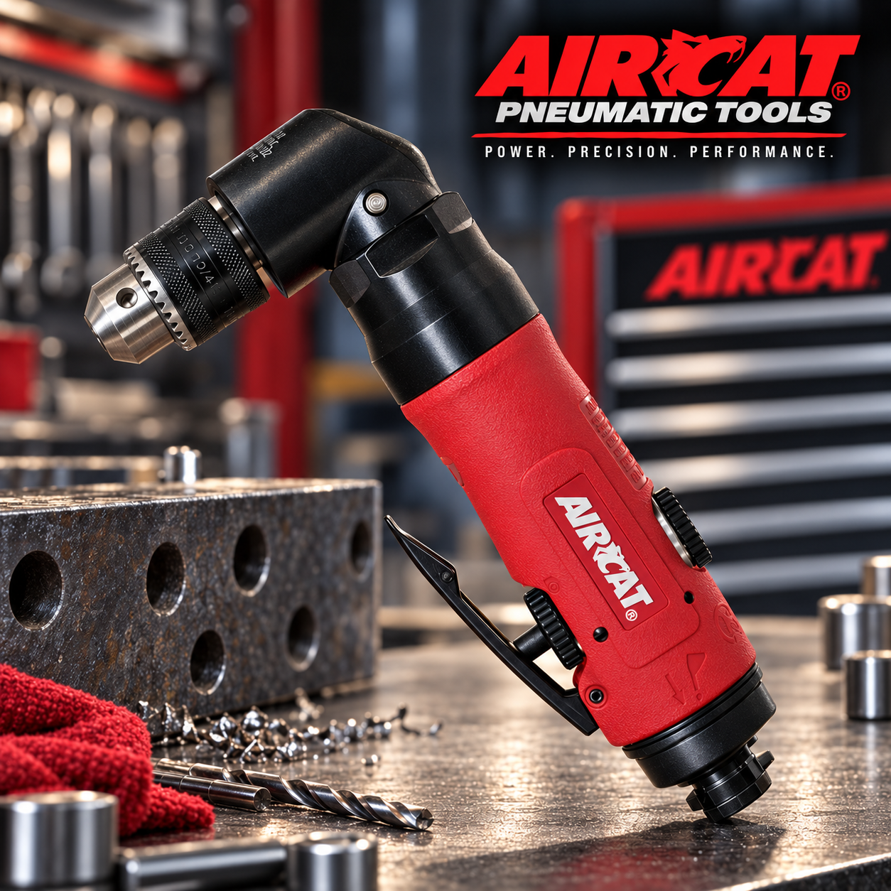 AIRCAT 4337 / 0.75 HP 3/8” Angled drill / Keyed