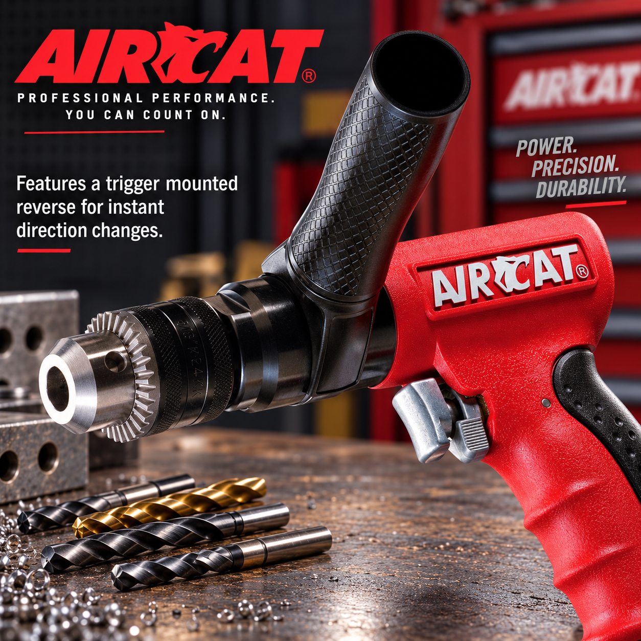 AIRCAT 4450 / 0.6 HP ½” composite reversible drill / keyed - Image 3