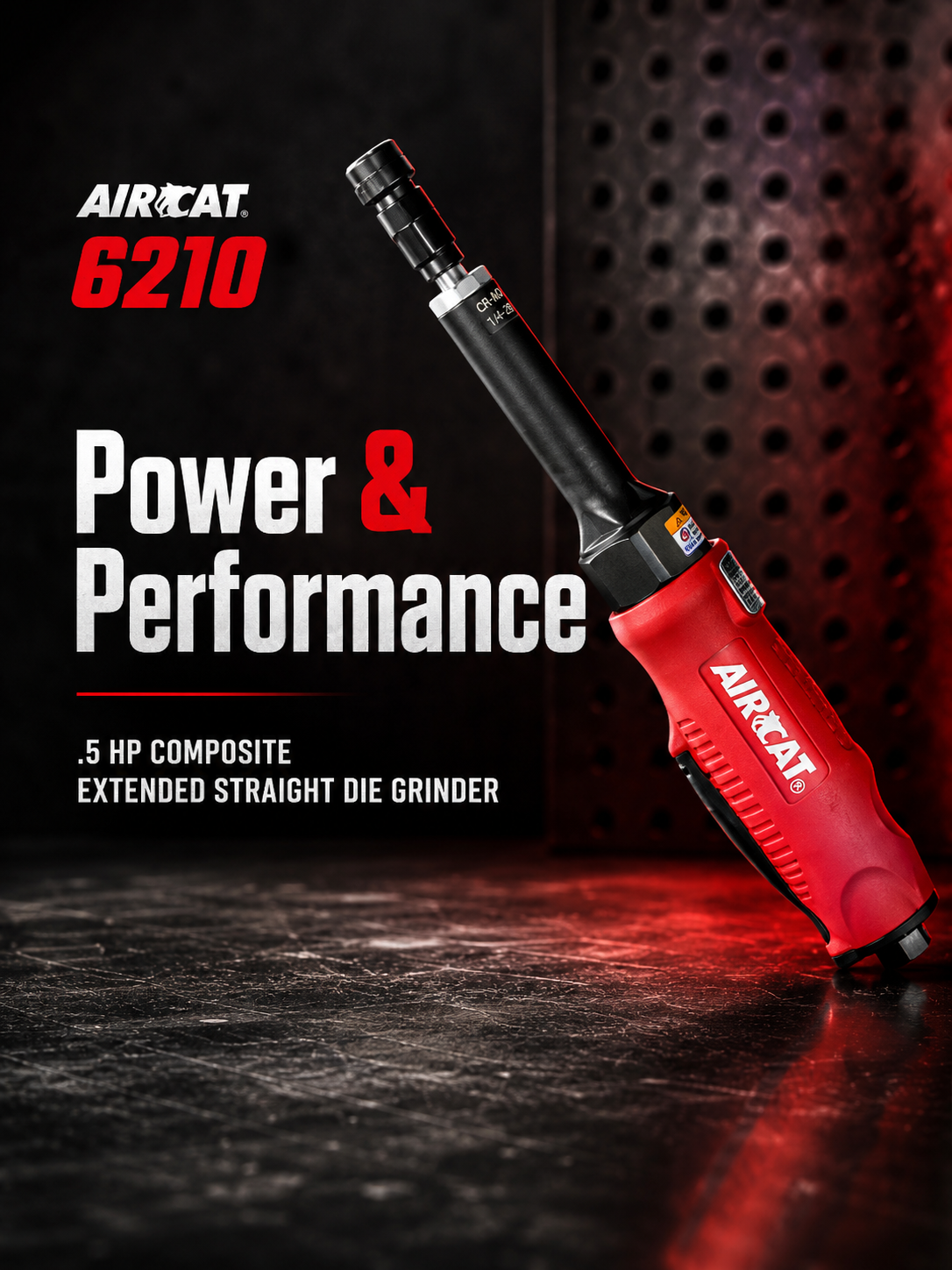 AIRCAT 6210 / 6mm / 0.5 HP / composite straight extended die grinder / 20,000 rpm - Image 3