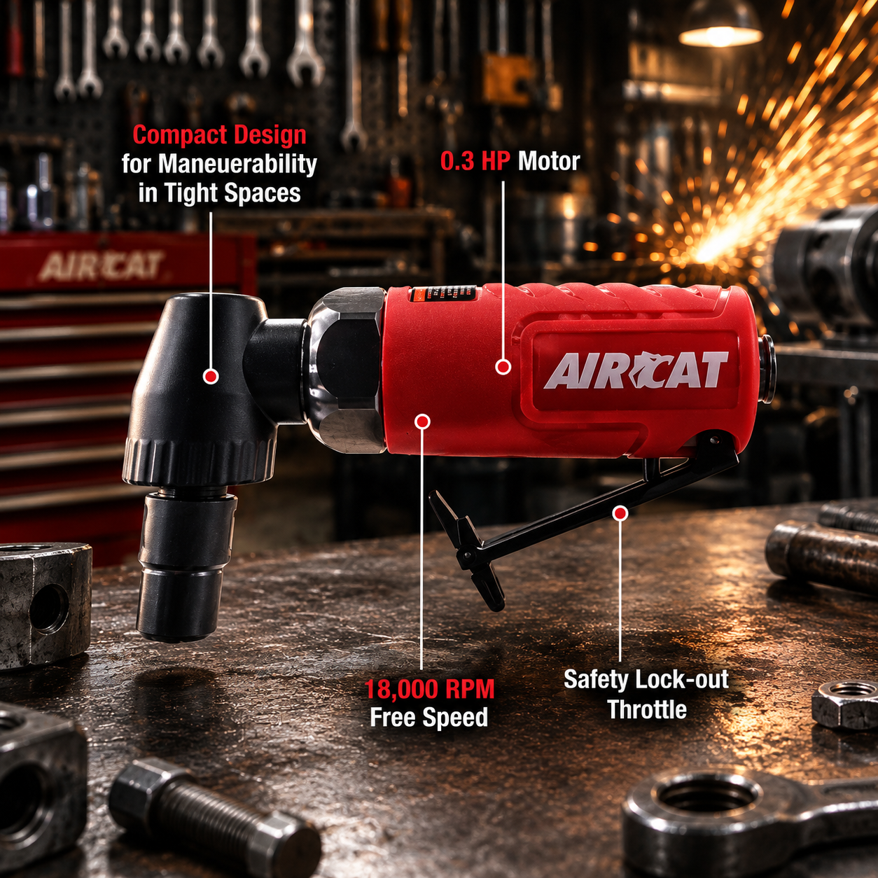AIRCAT 6250 / 6mm / mini angled die grinder - Image 2