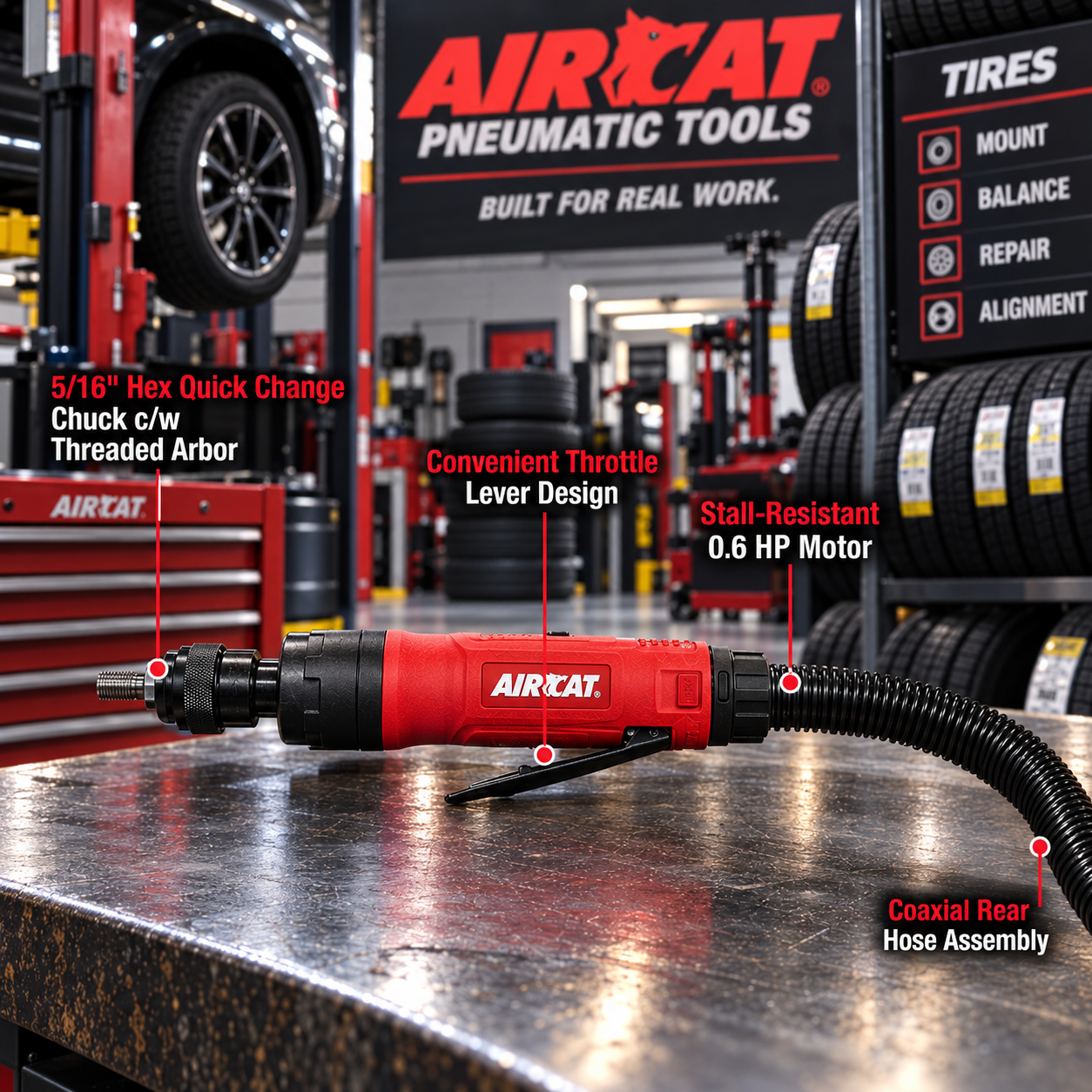 AIRCAT 6402 / composite tyre buffer / 2,600 rpm - Image 2