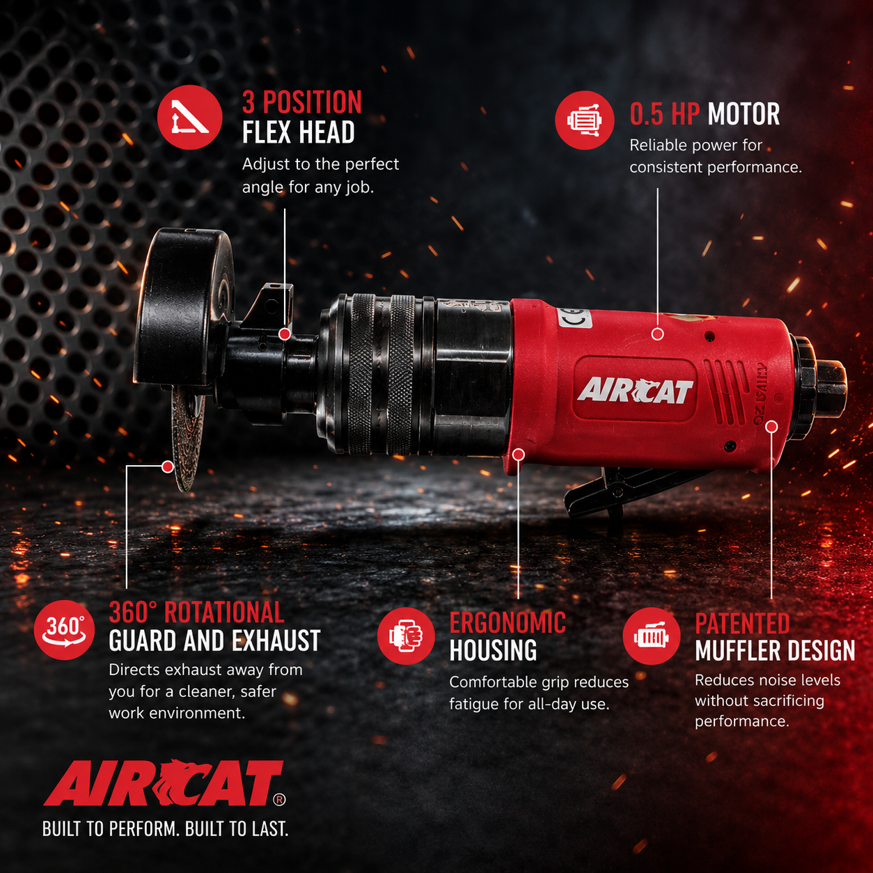 AIRCAT 6530 / 0.5 HP / 3” flex head cut-off tool - Image 2