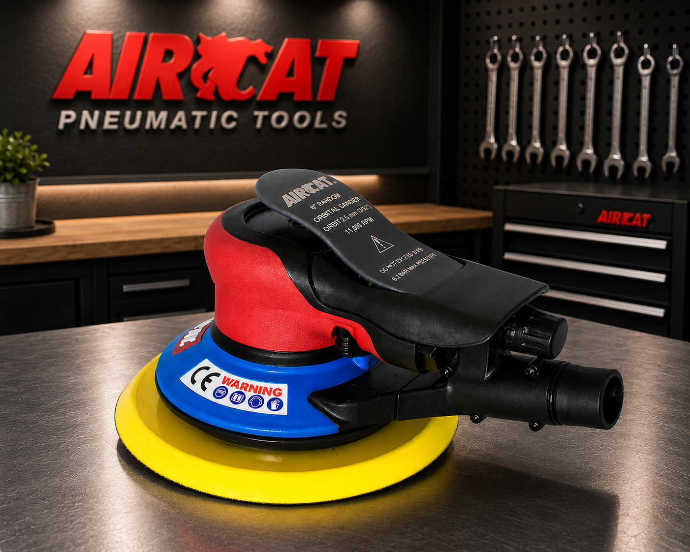 AIRCAT 6700-6-332CV / 6” palm sander / central vacuum / 2.5mm orbit
