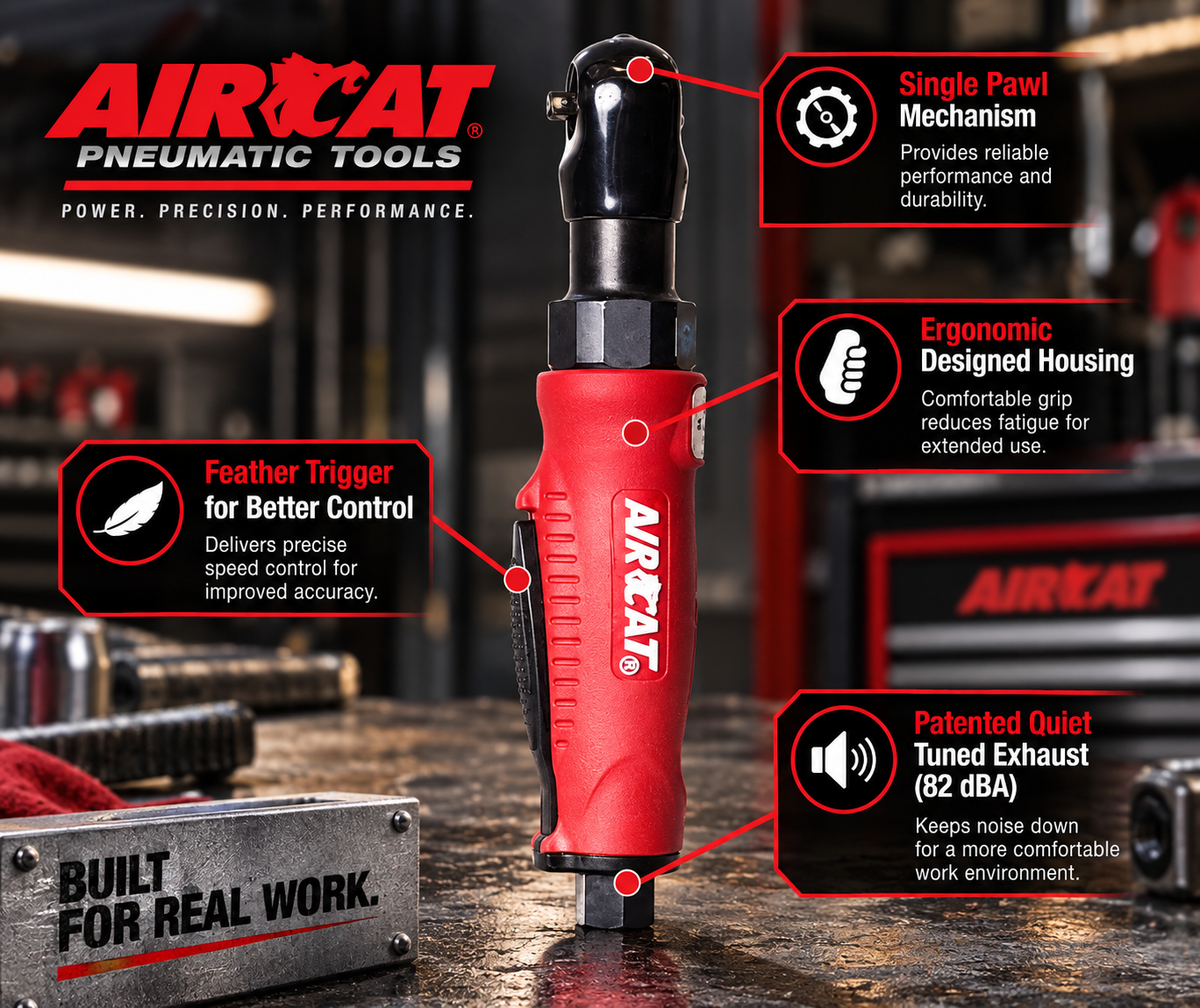 AIRCAT 801 - 3/8″ composite mini ratchet - Image 2