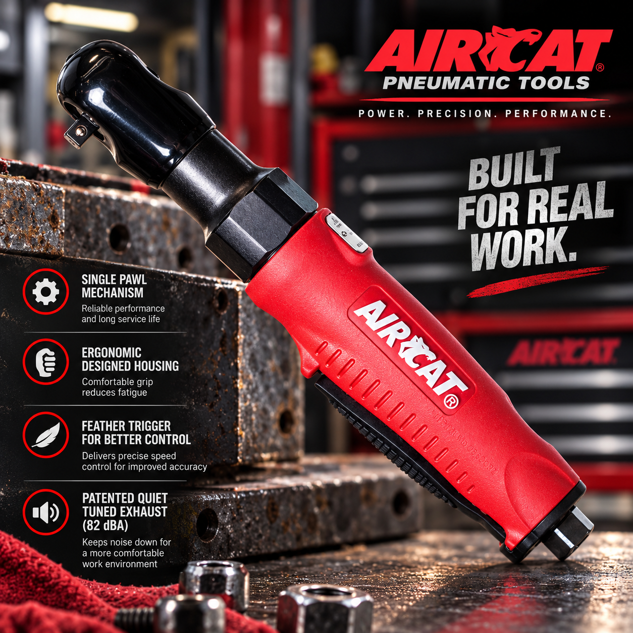 AIRCAT 802 - 3/8″ composite twin pawl ratchet