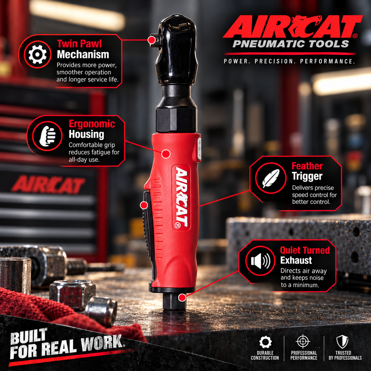 AIRCAT 802 - 3/8″ composite twin pawl ratchet - Image 2