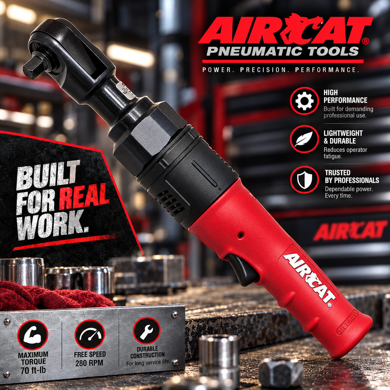 AIRCAT 805-HT - 3/8″ high torque ratchet