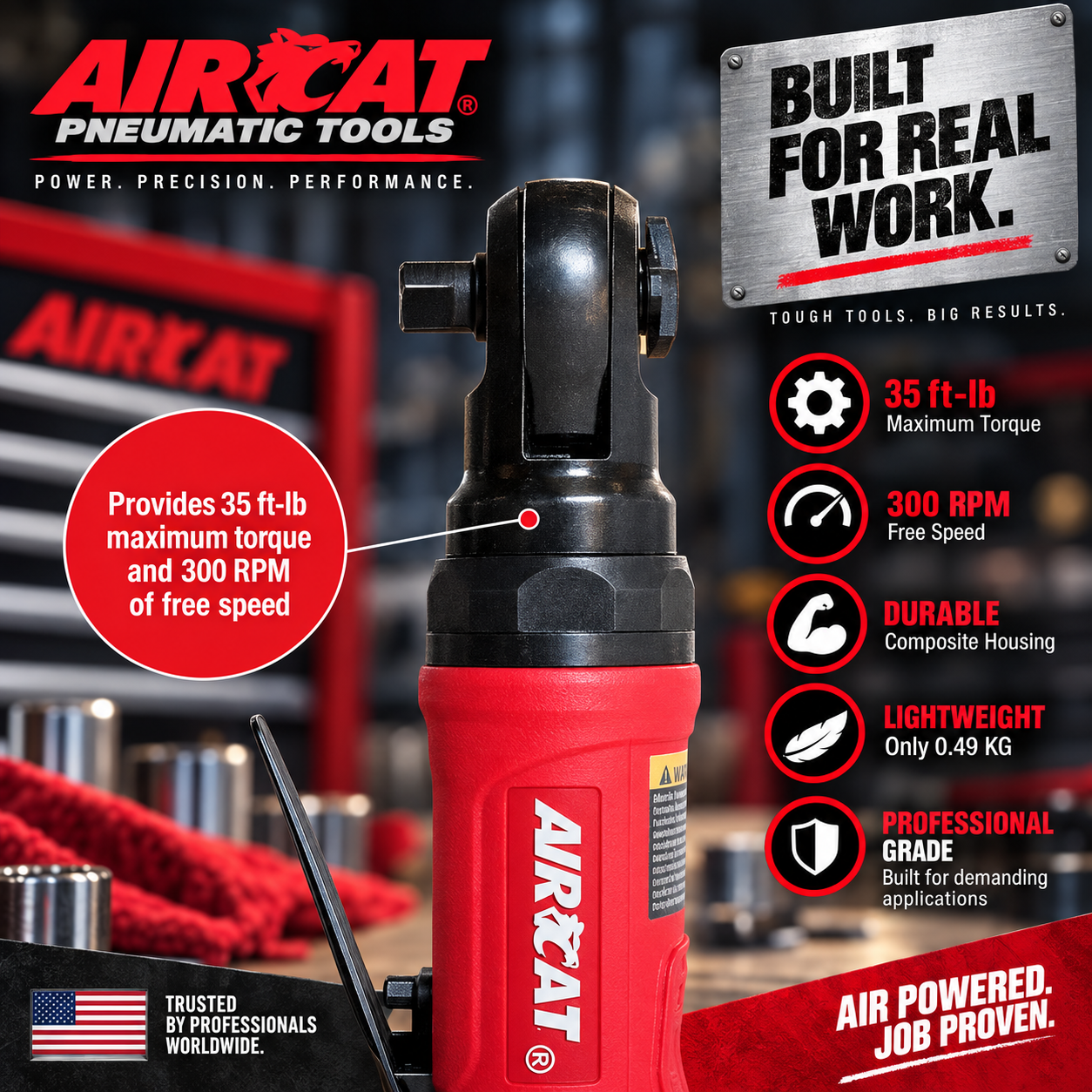 AIRCAT 807 - 3/8″ composite mini ratchet - Image 3
